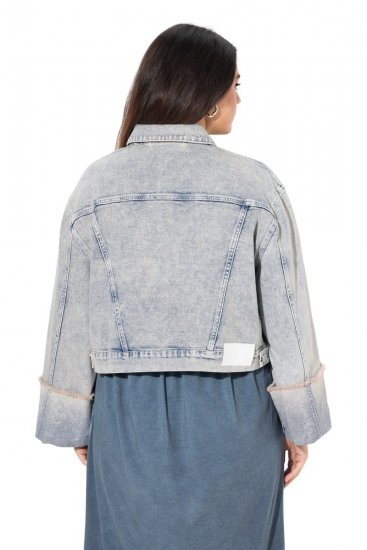 Ulla Popken 835486 Laiade varrukatega teksajope Denimsinine - Joped - Suured naiste jakid