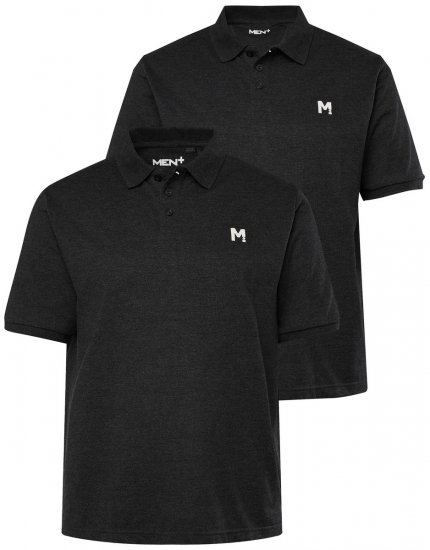Men+ 258 Polosärk Must 2-pakk - Polosärgid - Meeste suured polosärgid 2XL – 8XL
