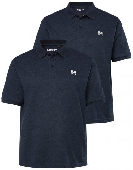 Men+ 258 Polosärk Tumesinine 2-pakk - Polosärgid - Meeste suured polosärgid 2XL – 8XL