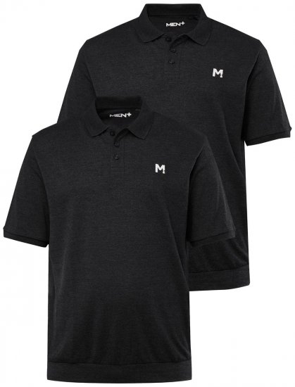 Men+ 266 Polosärk bellyfit Must 2-pakk - Polosärgid - Meeste suured polosärgid 2XL – 8XL