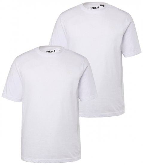 Men+ 285 Ümara kaelusega T-särk Valge 2-pakk - T-särgid - Suured T-särgid 2XL – 14XL