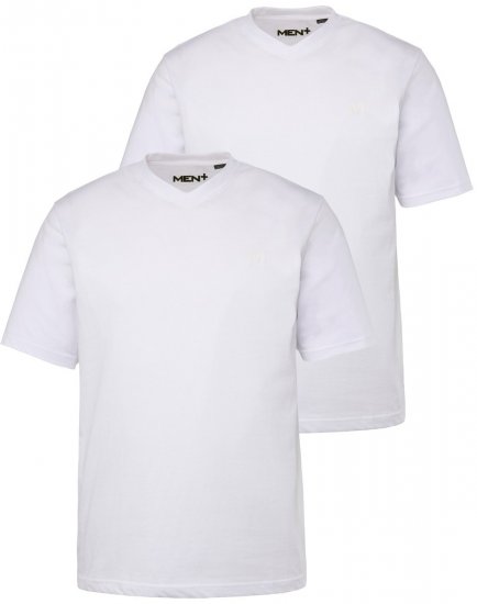 Men+ 299 V-kaelusega T-särk Valge 2-pakk - T-särgid - Suured T-särgid 2XL – 14XL