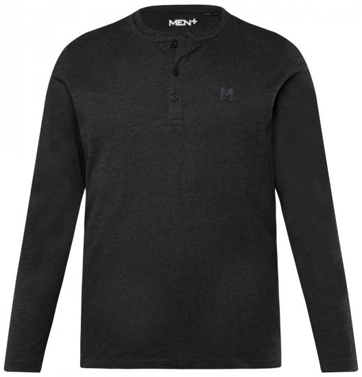 Men+ 383 Pika varrukaga Henley-särk Must - T-särgid - Suured T-särgid 2XL – 14XL