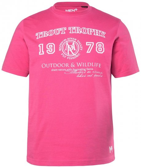 Men+ 424 T-särk Trout Trophy Flamingoroosa - T-särgid - Suured T-särgid 2XL – 14XL