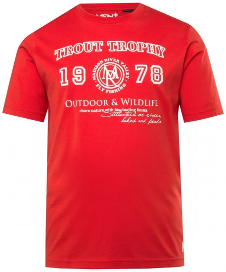 Men+ 424 T-särk Trout Trophy Tšillipunane - T-särgid - Suured T-särgid 2XL – 14XL