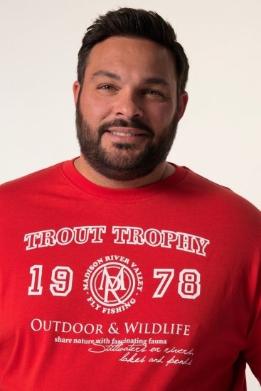 Men+ 424 T-särk Trout Trophy Tšillipunane - T-särgid - Suured T-särgid 2XL – 14XL