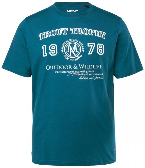 Men+ 424 T-särk Trout Trophy Laguuniroheline - T-särgid - Suured T-särgid 2XL – 14XL