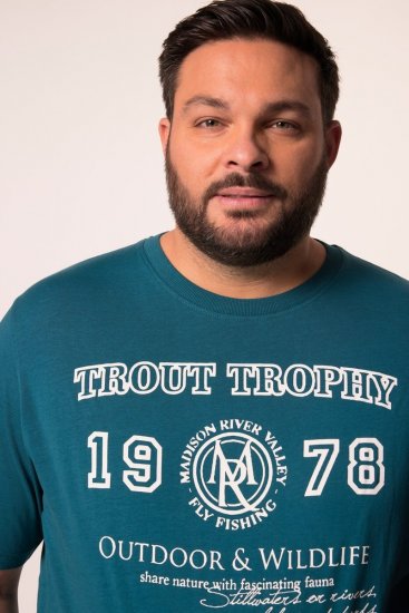 Men+ 424 T-särk Trout Trophy Laguuniroheline - T-särgid - Suured T-särgid 2XL – 14XL