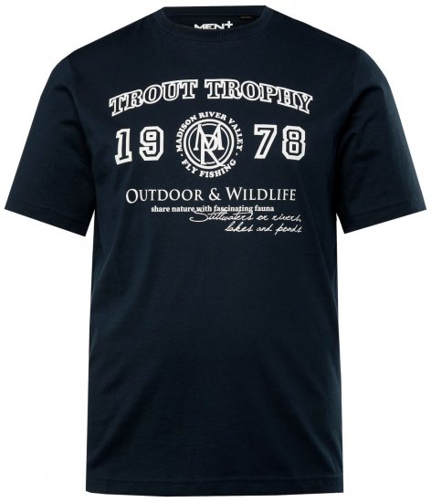 Men+ 424 T-särk Trout Trophy Tumesinine - T-särgid - Suured T-särgid 2XL – 14XL