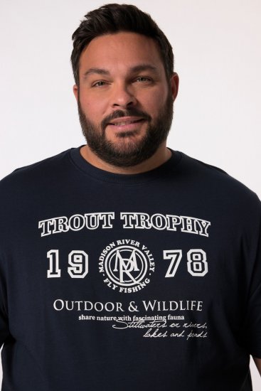 Men+ 424 T-särk Trout Trophy Tumesinine - T-särgid - Suured T-särgid 2XL – 14XL