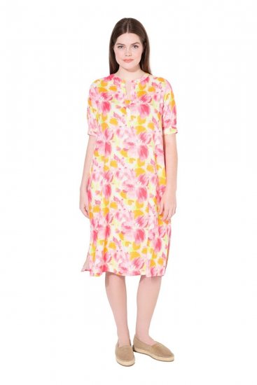 Ulla Popken 836739 Lilleline linasegust kleit Valge - Suvekleidid - Naiste suvekleidid suurtes suurustes