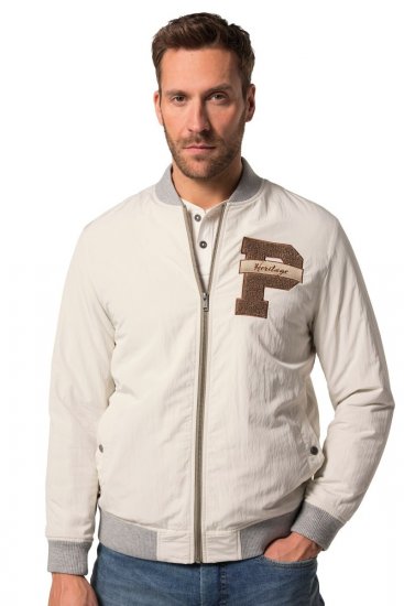 JP1880 836786 Collegejope embleemiga Luuvalge - Jakid ja joped - Joped, suured suurused: 2XL – 12XL