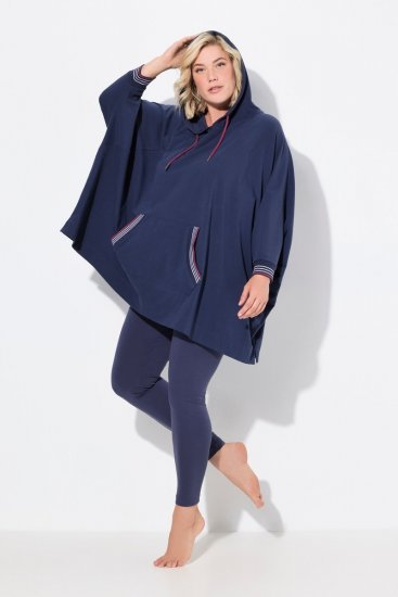 Ulla Popken 837190 Kapuutsiga kodupontšo Tumelilla - Pidžaama/Loungewear - 