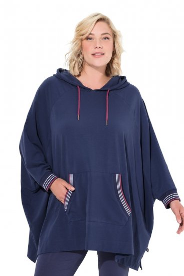 Ulla Popken 837190 Kapuutsiga kodupontšo Tumelilla - Pidžaama/Loungewear - 