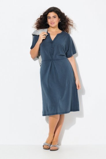 Ulla Popken 837403 Lühikeste varrukatega jersey-kleit Tumesinine - Trikookleidid - 