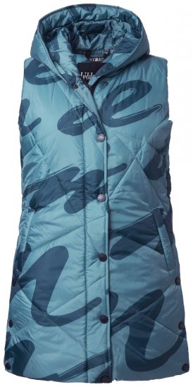 Ulla Popken 838435 Trükiga pikk tepitud vest Hallikasroheline - Vestid - 