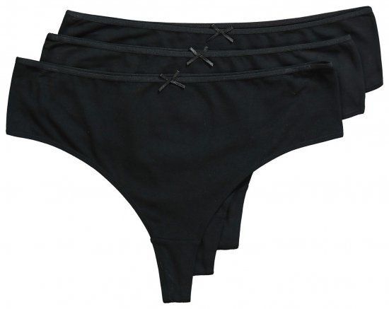 Ulla Popken 838637 Stringid 3 tk Must - Aluspüksid - 