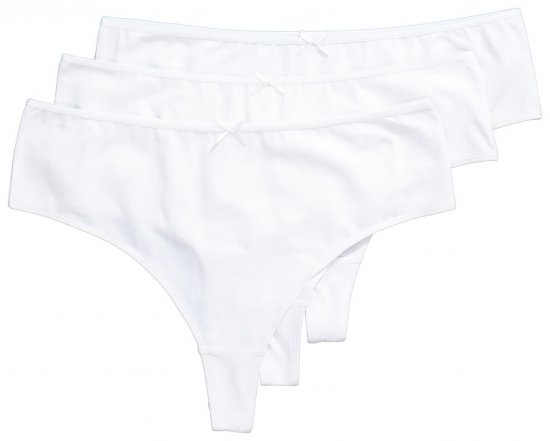 Ulla Popken 838637 Stringid 3 tk Valge - Aluspüksid - 