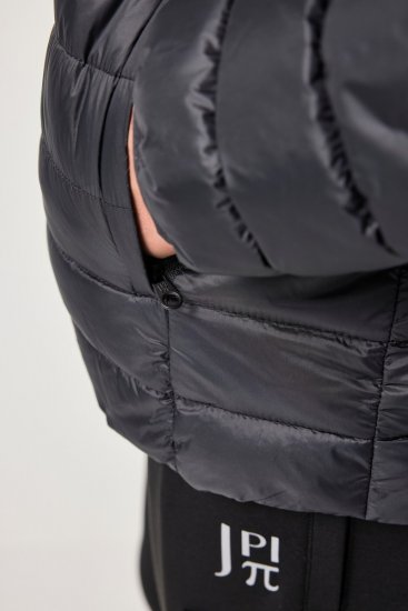 JAY-PI Lightly Quilted Jacket with a Hoodie Black - Jakid ja joped - Joped, suured suurused: 2XL – 12XL