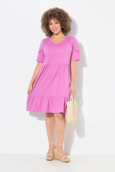 Ulla Popken 840115 Lühikeste varrukatega jersey-kleit Roosa - Trikookleidid - 