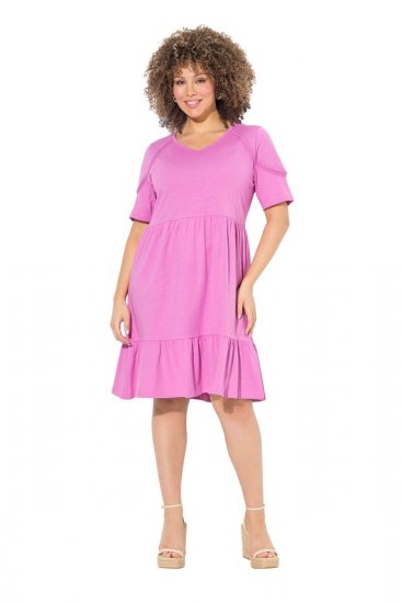 Ulla Popken 840115 Lühikeste varrukatega jersey-kleit Roosa - Trikookleidid - 