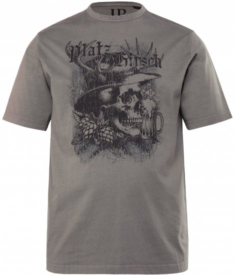 JP1880 Beer King Design Vintage Looking T-Shirt Gray - T-särgid - Suured T-särgid 2XL – 14XL