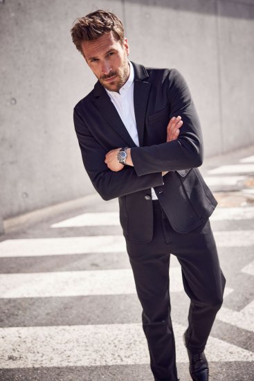 JP1880 Manhattan Flexnamic Business Jersey Suit Black - Ülikonnad ja pintsakud - Ülikonnad suured suurused