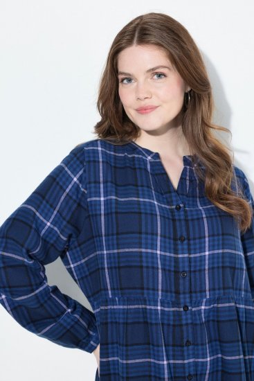 Ulla Popken 840929 Ruuduline kleit Tumesinine - Midikleidid - Plusssuuruses midikleidid
