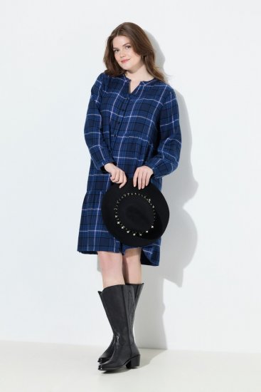 Ulla Popken 840929 Ruuduline kleit Tumesinine - Midikleidid - Plusssuuruses midikleidid