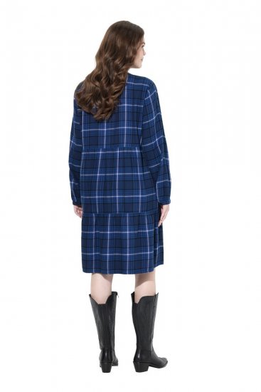 Ulla Popken 840929 Ruuduline kleit Tumesinine - Midikleidid - Plusssuuruses midikleidid