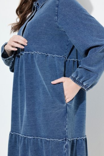 Ulla Popken 840972 Volangidega dressikleit Indigo - Dressikleidid - 