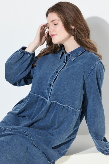 Ulla Popken 840972 Volangidega dressikleit Indigo - Dressikleidid - 
