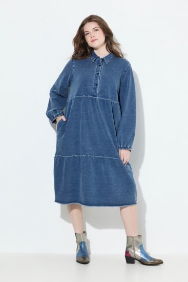 Ulla Popken 840972 Volangidega dressikleit Indigo - Dressikleidid - 