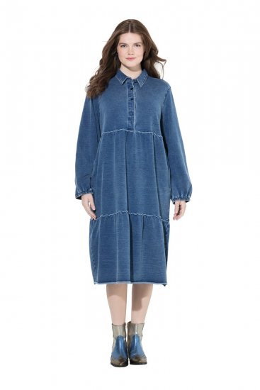 Ulla Popken 840972 Volangidega dressikleit Indigo - Dressikleidid - 