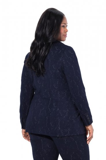 Ulla Popken 841163 Žakaarmustriline jersey-pintsak Tumesinine - Pintsakud - Pintsakud naistele suurtes suurustes