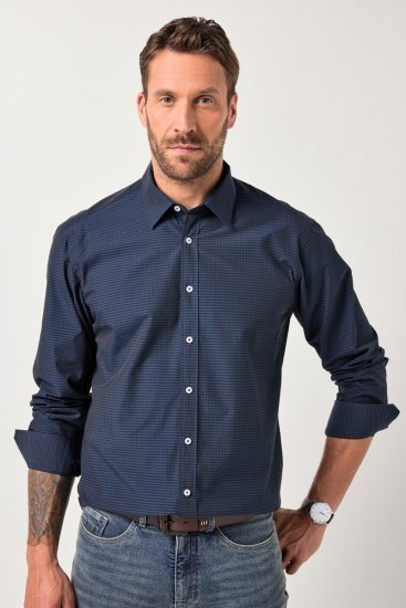 JP1880 Shirt Long Sleeve Kent Collar Navy - Särgid - Meeste suured särgid 2XL – 8XL