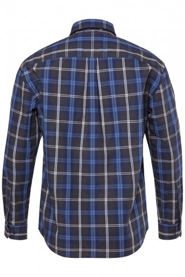 JP1880 Checked Shirt Long Sleeve Kent Collar Anthracite - Särgid - Meeste suured särgid 2XL – 8XL