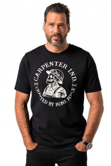 JP1880 T-Shirt Chest Print Bone Force Black - T-särgid - Suured T-särgid 2XL – 14XL