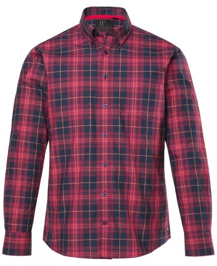 JP1880 Checked Shirt Long Sleeve Red - Särgid - Meeste suured särgid 2XL – 8XL