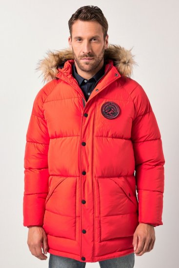 JP1880 Parka Quilted Faux Fur Hood Red - Jakid ja joped - Joped, suured suurused: 2XL – 12XL