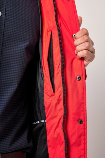 JP1880 Parka Quilted Faux Fur Hood Red - Jakid ja joped - Joped, suured suurused: 2XL – 12XL