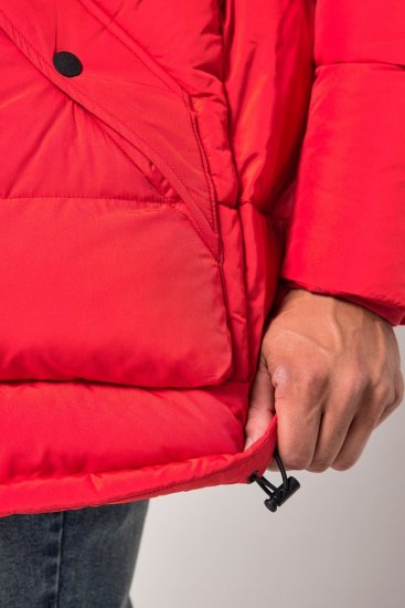 JP1880 Parka Quilted Faux Fur Hood Red - Jakid ja joped - Joped, suured suurused: 2XL – 12XL