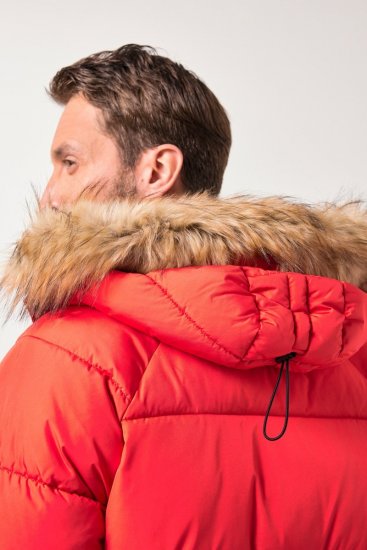 JP1880 Parka Quilted Faux Fur Hood Red - Jakid ja joped - Joped, suured suurused: 2XL – 12XL