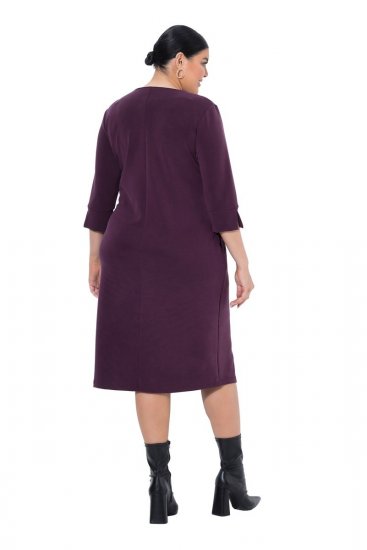 Ulla Popken 841952 3/4 varrukatega dressikleit Ploom - Midikleidid - Plusssuuruses midikleidid