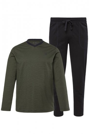 JP1880 Pyjamas Two-piece Striped Dark Green - Aluspesu ja ujumisriided - Aluspesu 2XL-8XL
