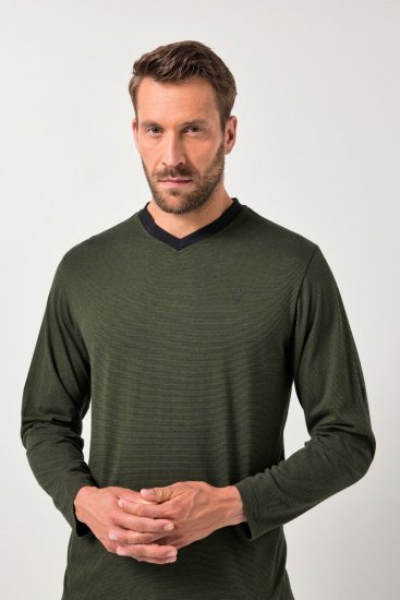 JP1880 Pyjamas Two-piece Striped Dark Green - Aluspesu ja ujumisriided - Aluspesu 2XL-8XL
