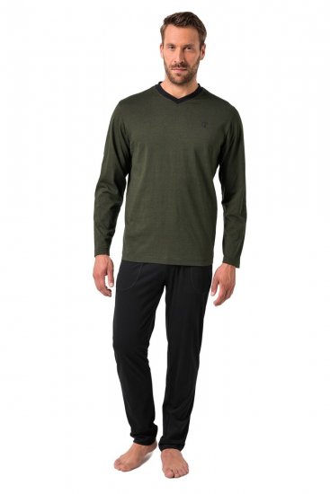 JP1880 Pyjamas Two-piece Striped Dark Green - Aluspesu ja ujumisriided - Aluspesu 2XL-8XL