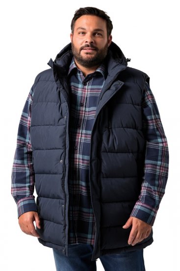 Men+ 433 Kapuutsiga tepitud vest Tumesinine - Jakid ja joped - Joped, suured suurused: 2XL – 12XL