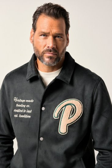 JP1880 Blouson Velour with Chest Embroidery Dark Green - Jakid ja joped - Joped, suured suurused: 2XL – 12XL