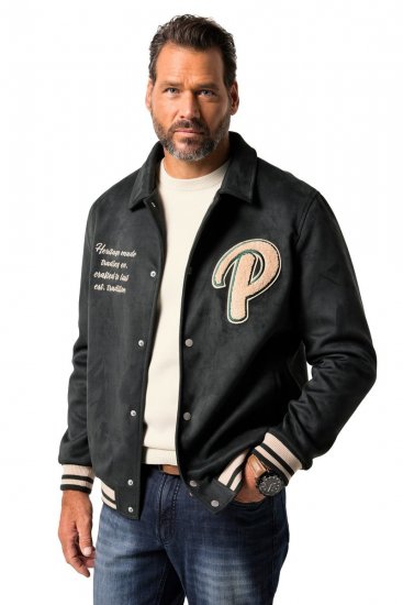 JP1880 Blouson Velour with Chest Embroidery Dark Green - Jakid ja joped - Joped, suured suurused: 2XL – 12XL